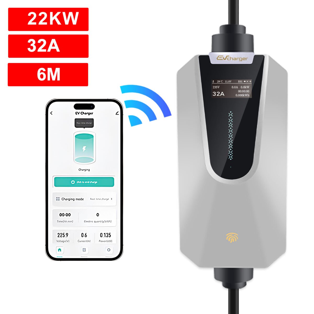 22KW Typ 2 6-32A E-Auto Ladegerät Elektroauto EV-Ladekabel – Bild 2