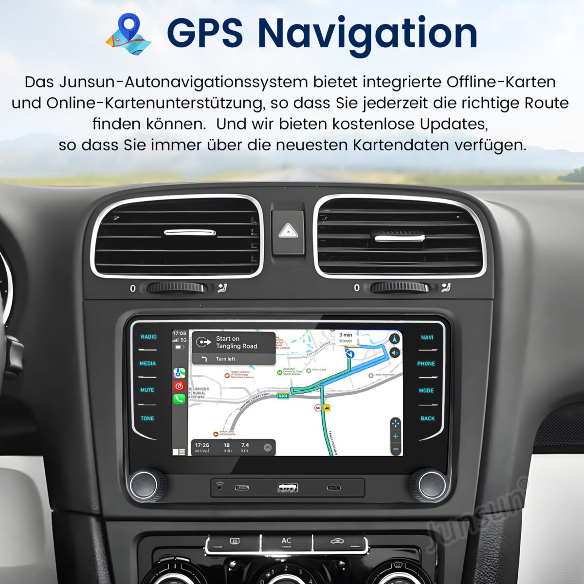 Golf V VI Passat B6 B7 Android Radio Carplay Navigation RDS – Bild 4