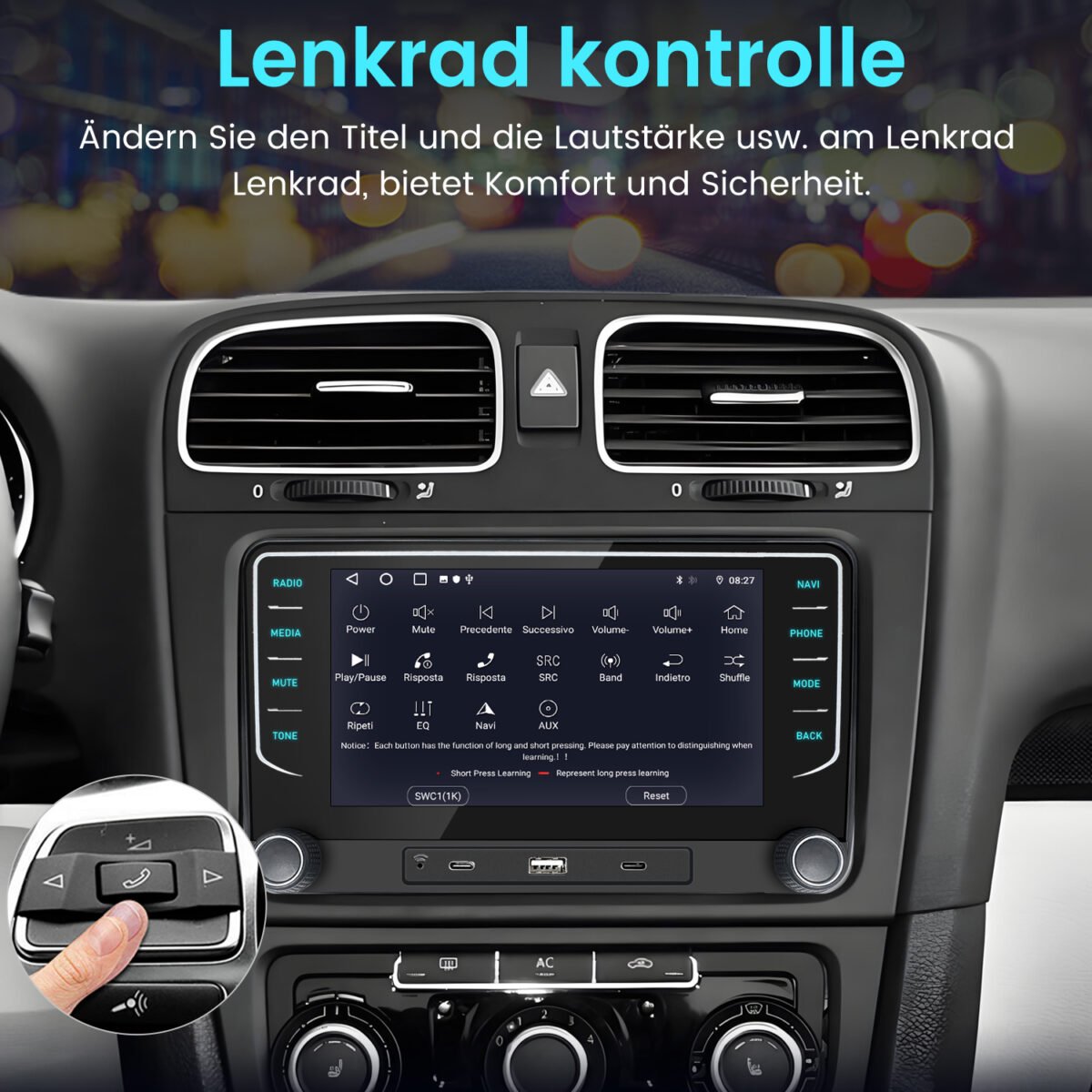 Golf V VI Passat B6 B7 Android Radio Carplay Navigation RDS – Bild 5
