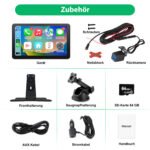 Junsun Drathlos Apple Carplay Android Auto 9-Zoll Display Rückfahrkamera – Bild 3