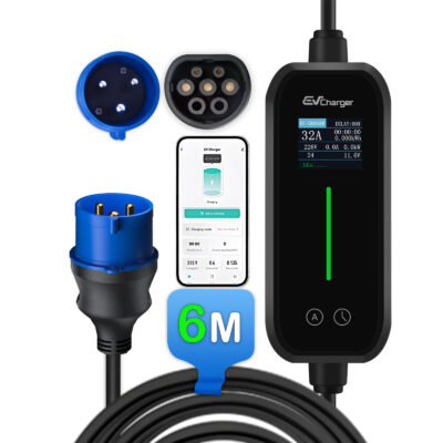 Junsun EV Ladegerät Elektroauto Ladekabel Typ 2 6-32A 7KW